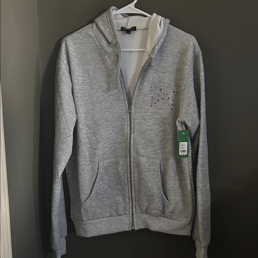 Green Goddess Gray Zip-Up Hoodie